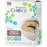 Bariatric Choice High Protein Soup Mix / Low-Carb Diet Soup - Cream of Mushroom (7 Servings/Box) - Low Fat, Low Carb