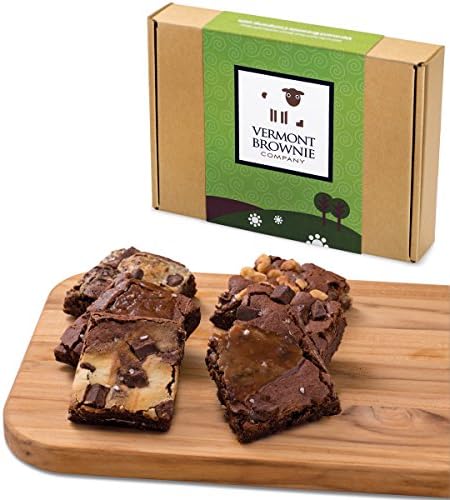 Gourmet Brownie Gift Sampler - 6 Full Size Brownies - Green Gift Box