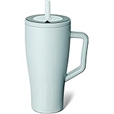 BrüMate Era 30 oz Tumbler with Handle and Straw | 100% Leakproof Insulated Water Bottle Tumbler with Lid and Flexible SoftSip Straw | Made of Stainless Steel | Cup Holder Friendly | 30oz (Blue Agave)