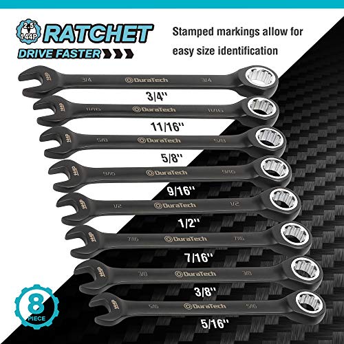 DURATECH Ratcheting Combination Wrench Set, 144P, DoubleStacked Pawls