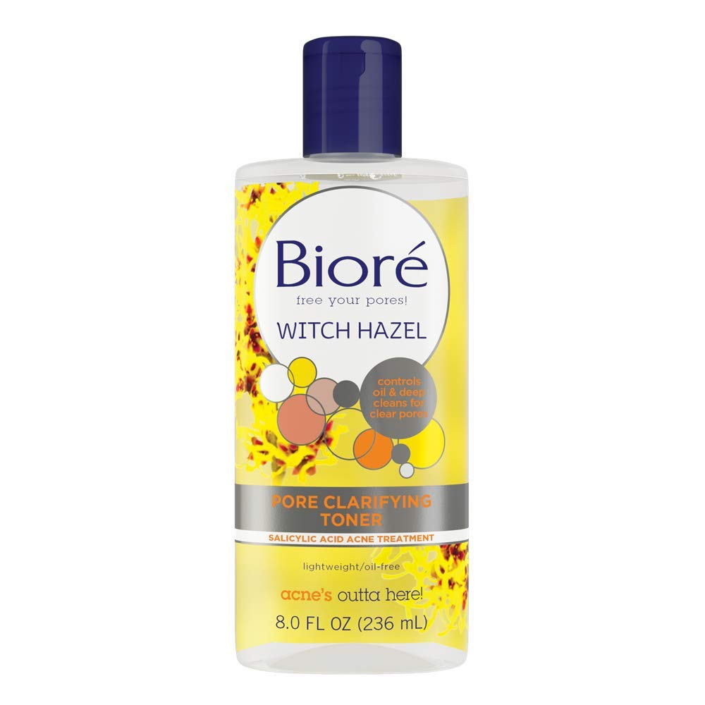 Bioré Witch Hazel Pore Clarifying Toner, with 2percent Salicylic Acid for Acne Clearing and