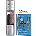 Salt and Pepper Grinder Set - Stainless Steel with Recipe eBook & Guide - Pure Ceramic Grinders 2 in 1 Dual Mill - by Kitchen Saviors