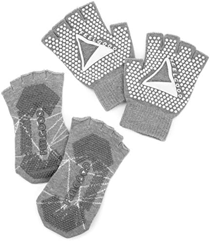 FEELGOOD Non Slip Yoga Barre Pilates Socks and Gloves With Grips for women