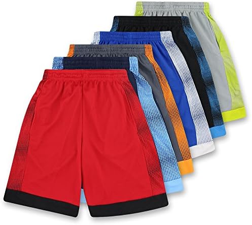 American Legend Mens Athletic Polyester Shorts - Dots 6 Pack, S