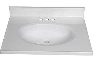 Fine Fixtures Cultured Marble Bathroom Sink Top - Elegant and Durable Bathroom Sinks for Modern Homes - Upgrade Your Space - Perfect for Any Bathroom Design