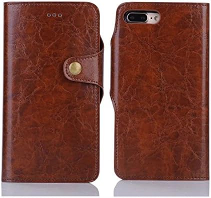 iPhone 7 Plus Case, iPhone 8 Plus Case, Awinning [Kickstand] Superior quality PU leather Magnetic Flip detachable wallet case with 4 Card Slots Cover for iPhone 7/8 Plus 5.5 inch (Brown)