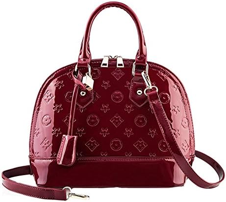Oudy Womens 2016 Shell Cross-Body PU Leather Embossed Shoulder Bag Powder Burgundy