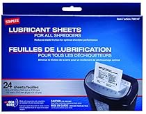 Staples Shredder Lubricant Lubricating Sheets 24/pk