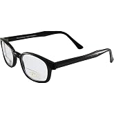 Pacific Coast The Original KD's Biker Shades By PCSUN Black Frames +1.50 Magnification Clear Lenses, Small