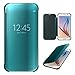 Xtra-Funky Case Compatible with Samsung Galaxy Note 5 (N920), Smart Date/Time View Mirror Shiny Flip Hard Cover with Sleep/Wake Function - Electric Blue