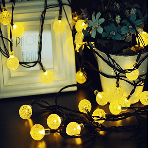 image for NERLMIAY Solar Energy Powered 20ft 30 LED Crystal Ball Bubble String F