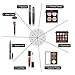Huamianli 7Pcs Cosmetic Makeup Set 4 Colors Pressed Powder Mascara Eyeshadow Eyebrow Powder Lip Gloss Eyeliner Pen Blush Brush