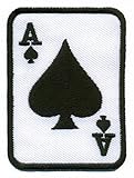 Ace of Spades black suit playing card poker retro casino biker rat pack applique iron-on patch new