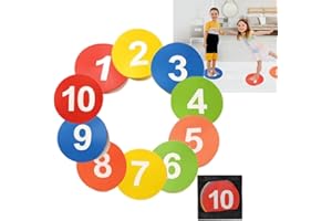 MTSBDM 9-Inch Poly Spot Markers – 10PCS Anti-Slip Waterproof Floor Dots in 5 Colors for Agility, Basketball, Football, Dance,