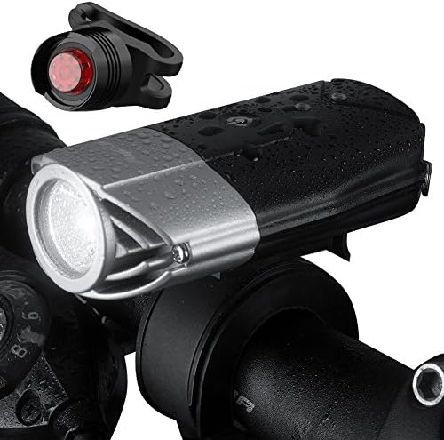 RYCLIC Bike Light Set USB Rechargeable - 250-1200 Lumen Bright Bicycle Headlight &amp; LED Front Light &amp; Tail Light – Waterproof, Easy to Install for Cycling Safety Flashlight