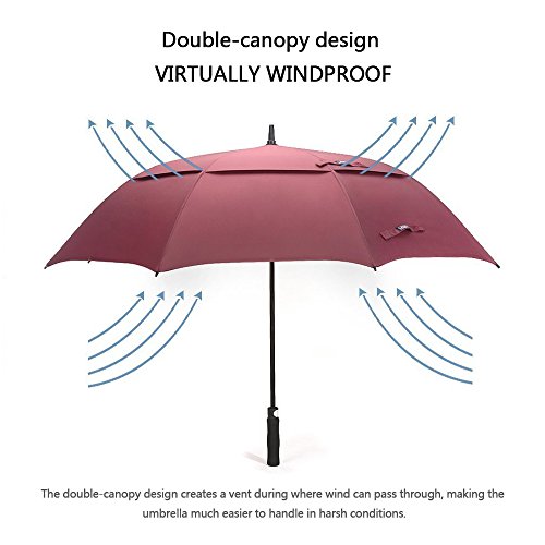 image for G4Free 62 Inch Large Automatic Open Golf Umbrella Extra Oversize Doubl