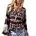 Vovotrade Fashion Womens Summer Boho Long Sleeve Casual Blouse Loose Tops T Shirt (M, Coffee)