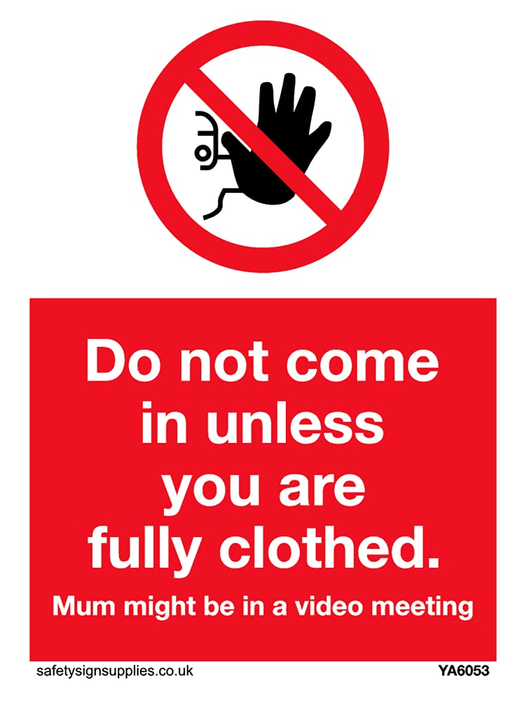 Pack of five - Funny no admittance Mum at work Sign - 75x100mm - A7P