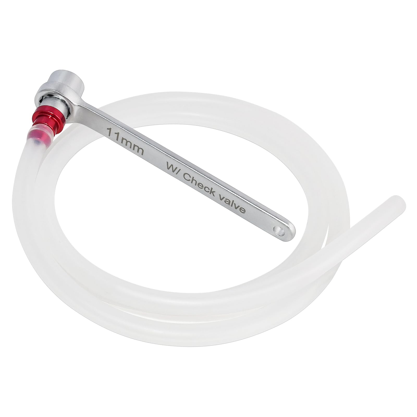 FIRSTINFO Mini 11mm Brake Fluid Clutch Bleeder Hose with 12 Point Wrench and Check Valve for Brake Bleeding & Hydraulic Clutch Systems