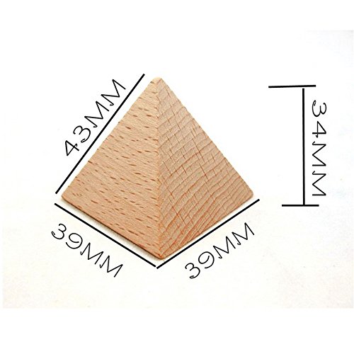 StarMall Set of 10 Montessori Teaching Aids Material Unfinished Craft Wooden Pyramids Building Blocks