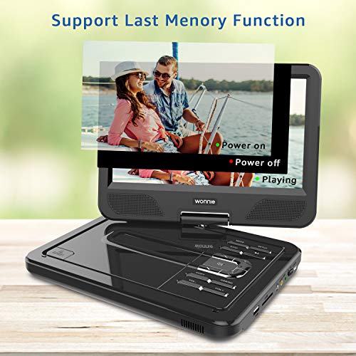 image for WONNIE 12.5 Inch Portable DVD Player for Car, with Rechargeable Batter