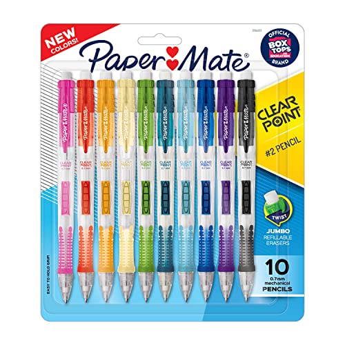 Paper Mate Clearpoint Mechanical Pencils, 0.7mm HB #2 Pencil Lead, 2 Pencils,