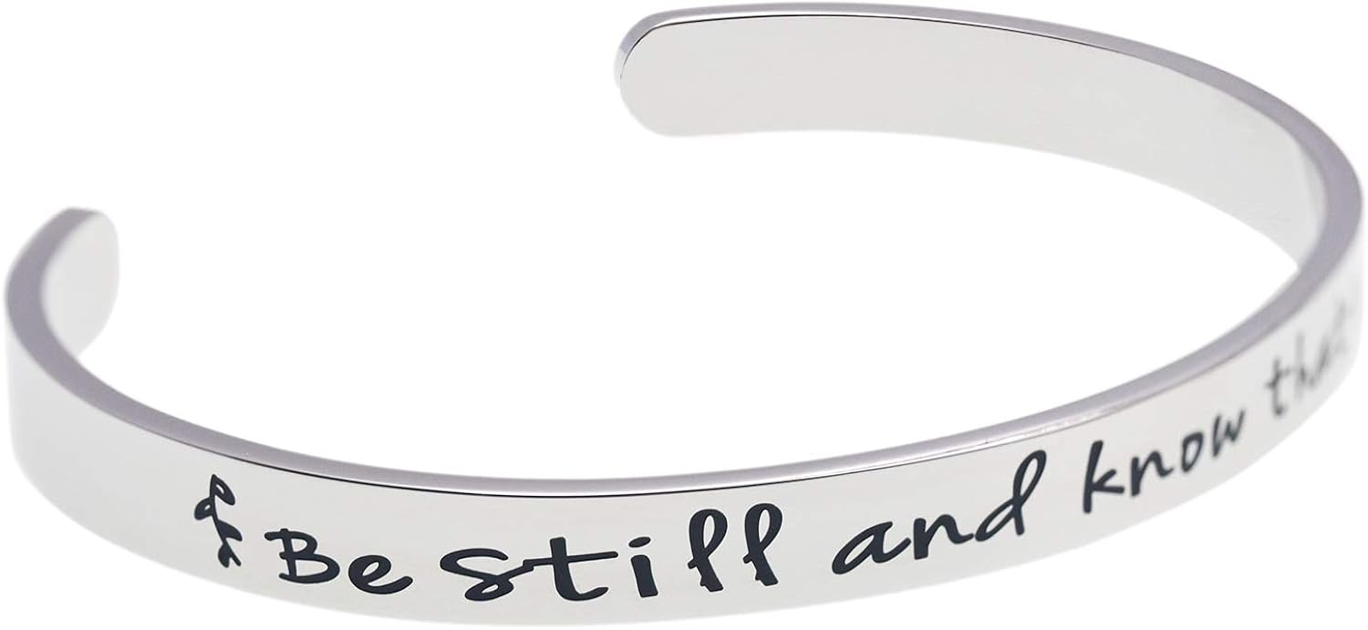 Be Still and Know That I am God Bracelet Encouragment Bracelet Stacking Religious Christian Bracelets Psalm 46:10 Bible Verse Bracelet - Image 3