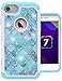 iPhone 7 Case, Nuomaofly [Creative] Studded Rhinestone Crystal Bling Hybrid Armor Defender Dual Layer Protective Case Cover for Apple iPhone 7 (Green Lines)