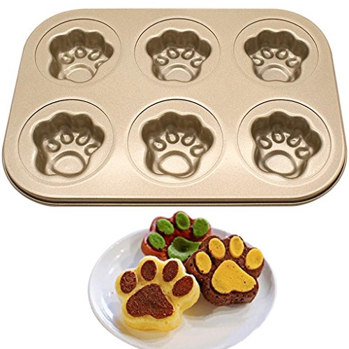 image for ChainSee 6 Cups Creative Carbon Steel Cake Mold Non Stick Pan Tray Mou