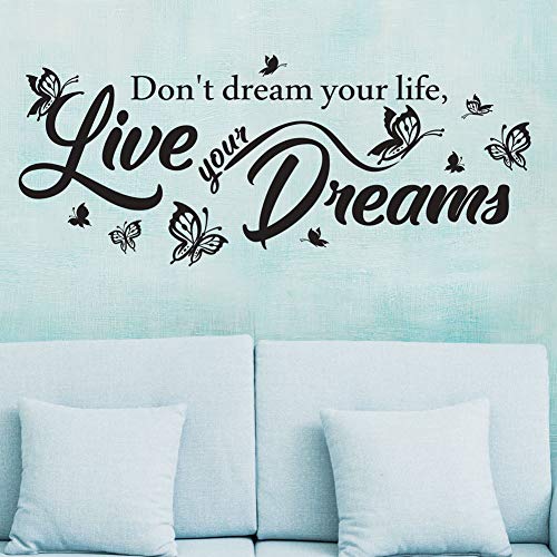 Don't Dream Your Life Live Your Dreams Wall Decal Removable Vinyl Sticker Mural Window Kids Children Baby Nursery Room Art