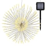 Solar String Lights, totobay 120LED Bouquet Shape Chandeliers Fairy Lights Solar Powered Operated Outdoor String Lights Waterproof Decorative Light Dimmable, Copper Wire Lights (Warm Light)