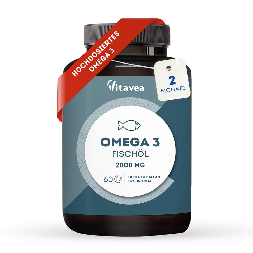 Omega 3 Wildfischöl 2000mg - 1000mg EPA, 500mg DHA - 60 Stück