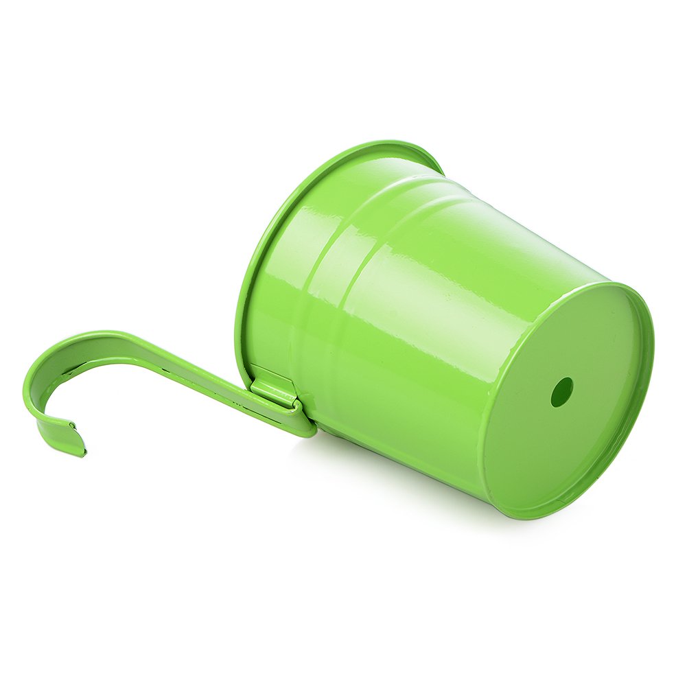 Uthome 10 Pcs metal hanging flower pots Iron Bucket Flower Holders,Sand bucket,flower pots outdoor,Balcony Garden Pots Wall Planters Home Decor (Incidental 3 pcs Plant Support)