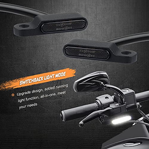 NTHREEAUTO Handlebar LED Turn Signals Mini Motorcycle Blinkers Front