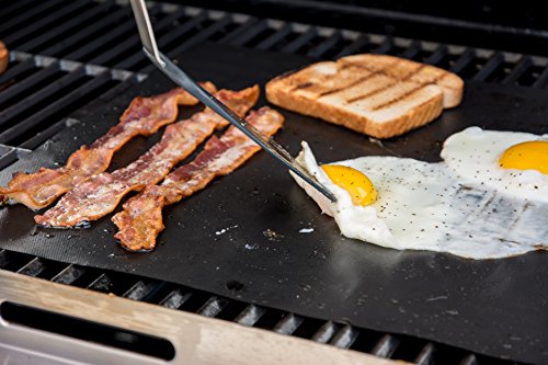 2 premium bbq grill mats. the only non-slip, never stick, no mess…
