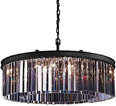Rhys 8 Light Golden Teak Glass Prism Chandelier in Java Brown Finish - Restoration Revolution 700139-003