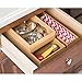 mDesign Pack of 2 Functional Drawer Organiser — Elegant Bamboo Kitchen Drawer Divider for Cutlery, Silverware, Utensils – Convenient Drawer Separator – Light Brown