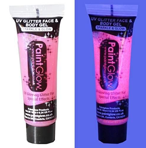 Living Starlight - Glitter Glowing Shimmer Tattoo - Uv Fluorescent Party Supplies Rave - Non-dye for Kids Body, Face, Hair Art Decorations (Neon Pink)