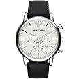 Emporio Armani Men's Chronograph Stainless Steel and Black Leather Watch (Model: AR1807)