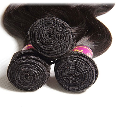 UNice Hair Brazilian Unprocessed Virgin Human Hair Weave Bundles 3pcs Body Wave Weft Extensions Natural Color 14 16 18 Inch