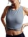 HaoDuoYi Womens Jersey Training Sports Crop Top Backless Tank T Shirt