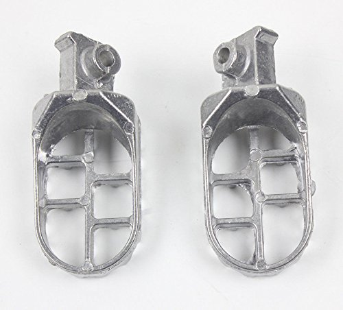 Ocamo Foot Pegs Pedals for Yamaha TW200 PW50 PW80 Pit Dirt Bike SSR SDG Footrests Silver