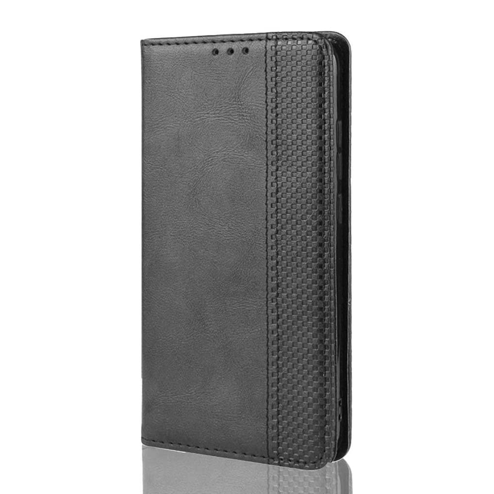SEAHAI Leather Folio Case for OPPO Find X5 Lite, Premium PU Wallet Cover with Credit Card Pocket/Cash Slots/Support Kickstand, Flip Magnetic Automatic Adsorption Shell - Black
