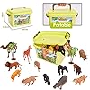 Buyger-58-Pieces-Animals-Toys-for-Kids-Zoo-Animal-Figures-Realistic-Wildlife-Toy-Activity-Play-Mat-Carry-Case-Gift-for-3-year-old-Boy-Girl BUYGER Large Size Jungle Wild Animal Figures Toys Set, Realistic Zoo Safari Figure Animal Playset with Play Mat Assemble…