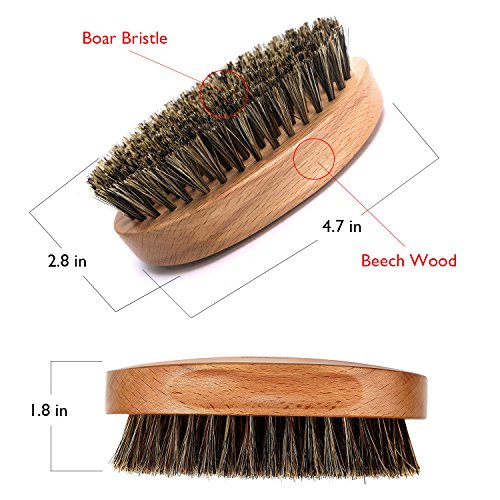 BFWood Beard Brush with Boar Bristle and Comb Set - Military Style Perfect Gift Set