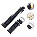Zeiger 22mm Swiss Army Waterproof Interchangeable Leather Wrist Replacement Watch Bands Strap Men Women Ladies fit All Watch (Black)