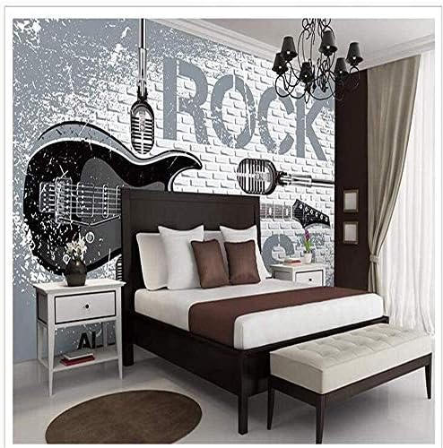 Xiutailtd 壁紙壁画ステッカーカスタムサイズ写真壁紙ヨーロッパロックギター壁画 450x315 Cm Korosergometer Hu