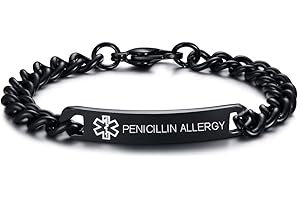 XUANPAI Personalized Emergency Medical Alert Bracelets for Women Men Customizable Stainless Steel Medical ID Bracelets Free Engrave Medical Alert Bracelet for Adult