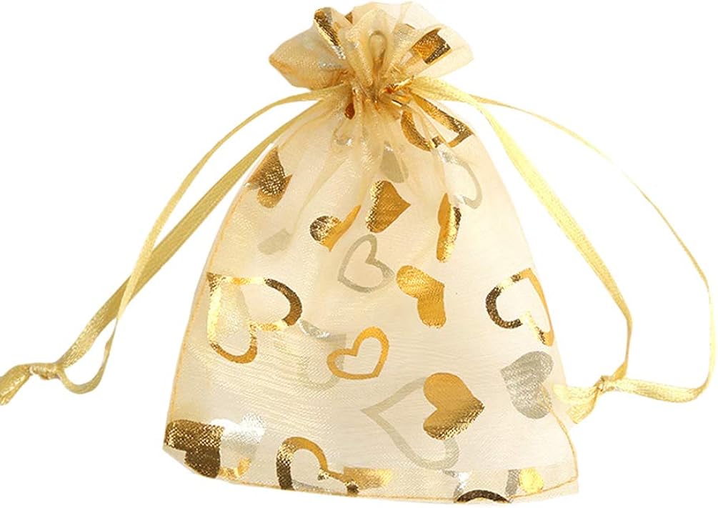 100Pcs Small Organza Bags, Organza Pouches Wedding Favor Bags Jewelry