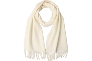 NUOHEMULE 100% Merino Wool Tassel Scarf for Women and Men, Winter Warm Long Scarves, Large Travel Blanket Scarf Wrap with Gift Box